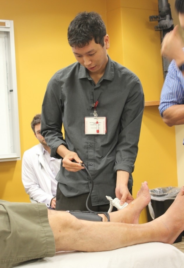Ankle Brachial Index test being performed