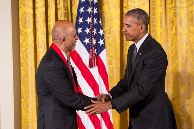 Verghese receives medal from President Obama. Cheriss May, Ndemay Media Group, & Stanford Medicine News. 